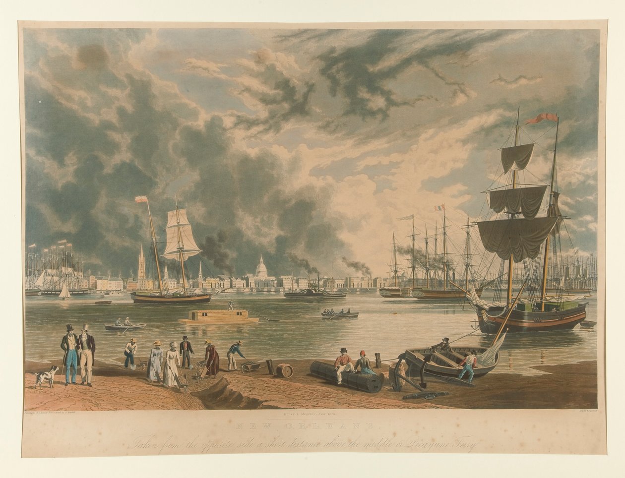 New Orleans, taget fra den modsatte side et kort stykke over midten eller Picayune-færgen af William James Bennett