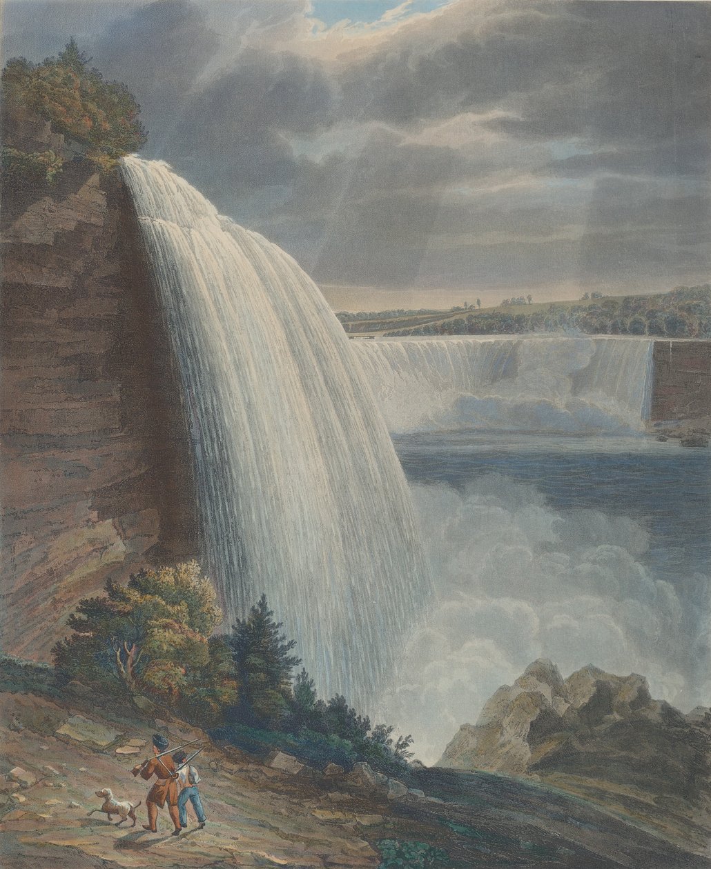 Niagara Falls fra Foot of Staircase, 1829. af William James Bennett