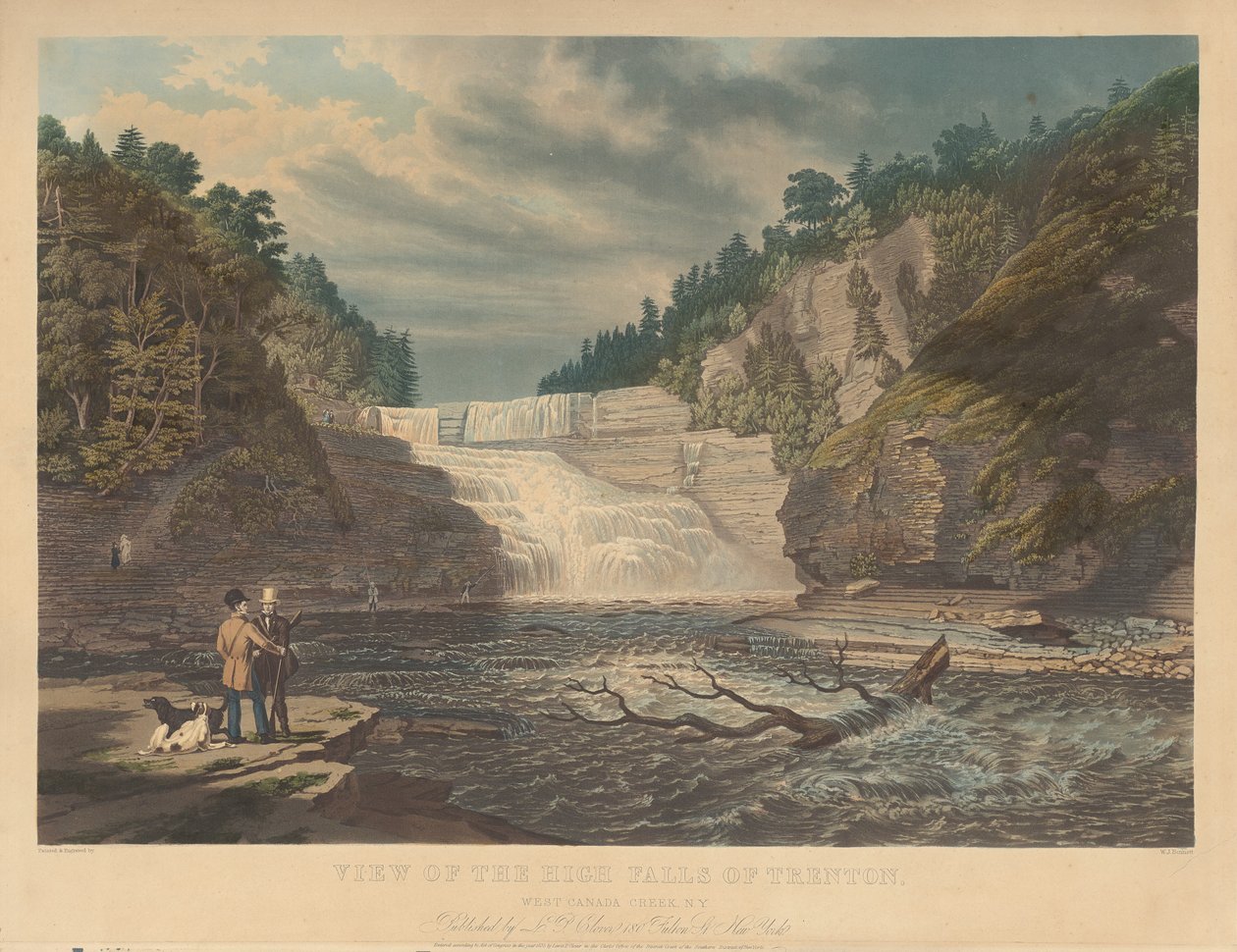 Udsigt over High Falls of Trenton: West Canada Creek, N.Y. af William James Bennett