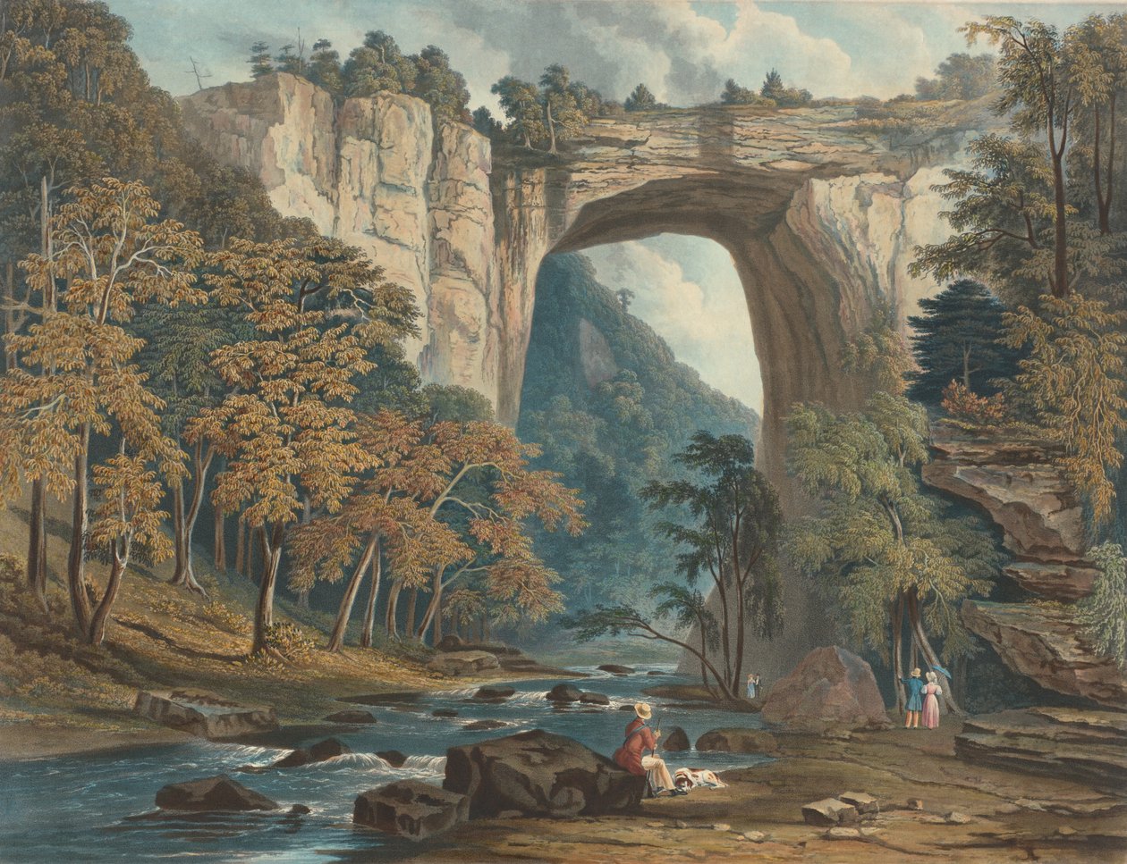 Udsigt over den naturlige bro, 1835. af William James Bennett