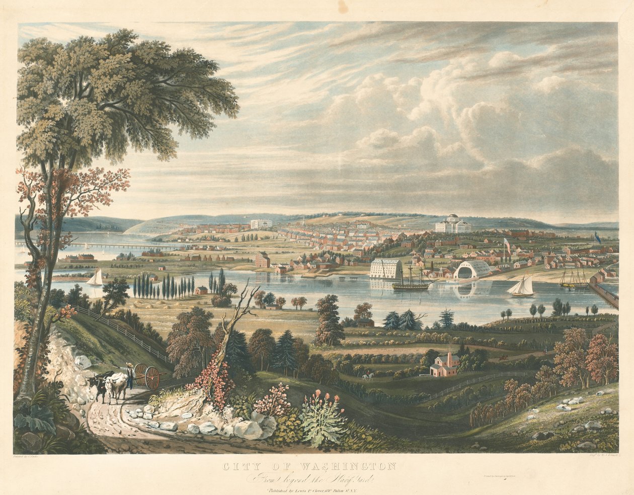City of Washington: Fra hinsides Navy Yards af William James Bennett after George Cooke