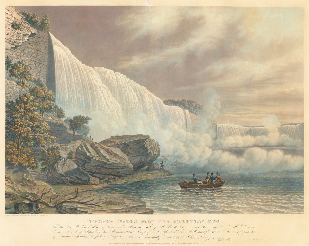 Niagara Falls fra den amerikanske side af William James Bennett after John Robert Murray