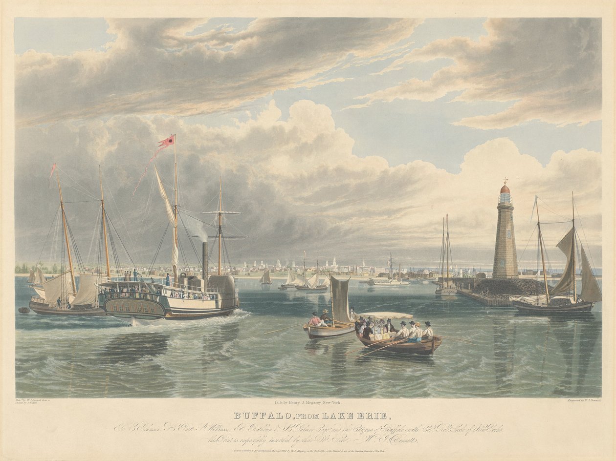 Buffalo, fra Lake Erie af William James Bennett after John William Hill