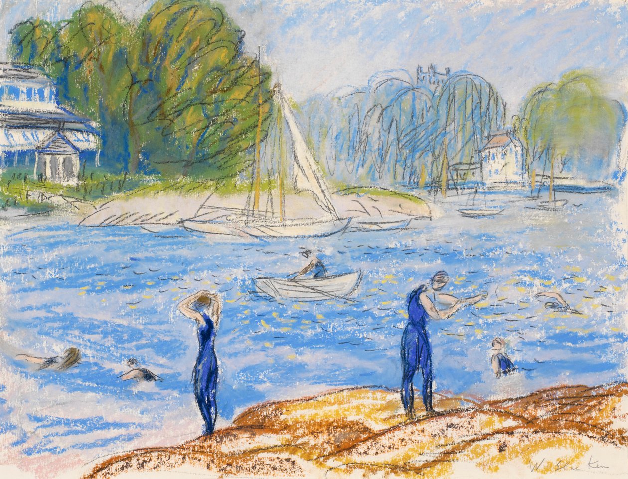 Badende, ingen steder af William James Glackens