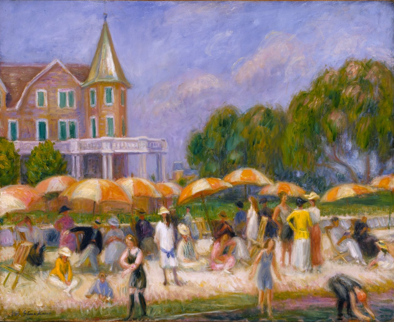 Parasoller ved Blue Point, ca. 1915. af William James Glackens