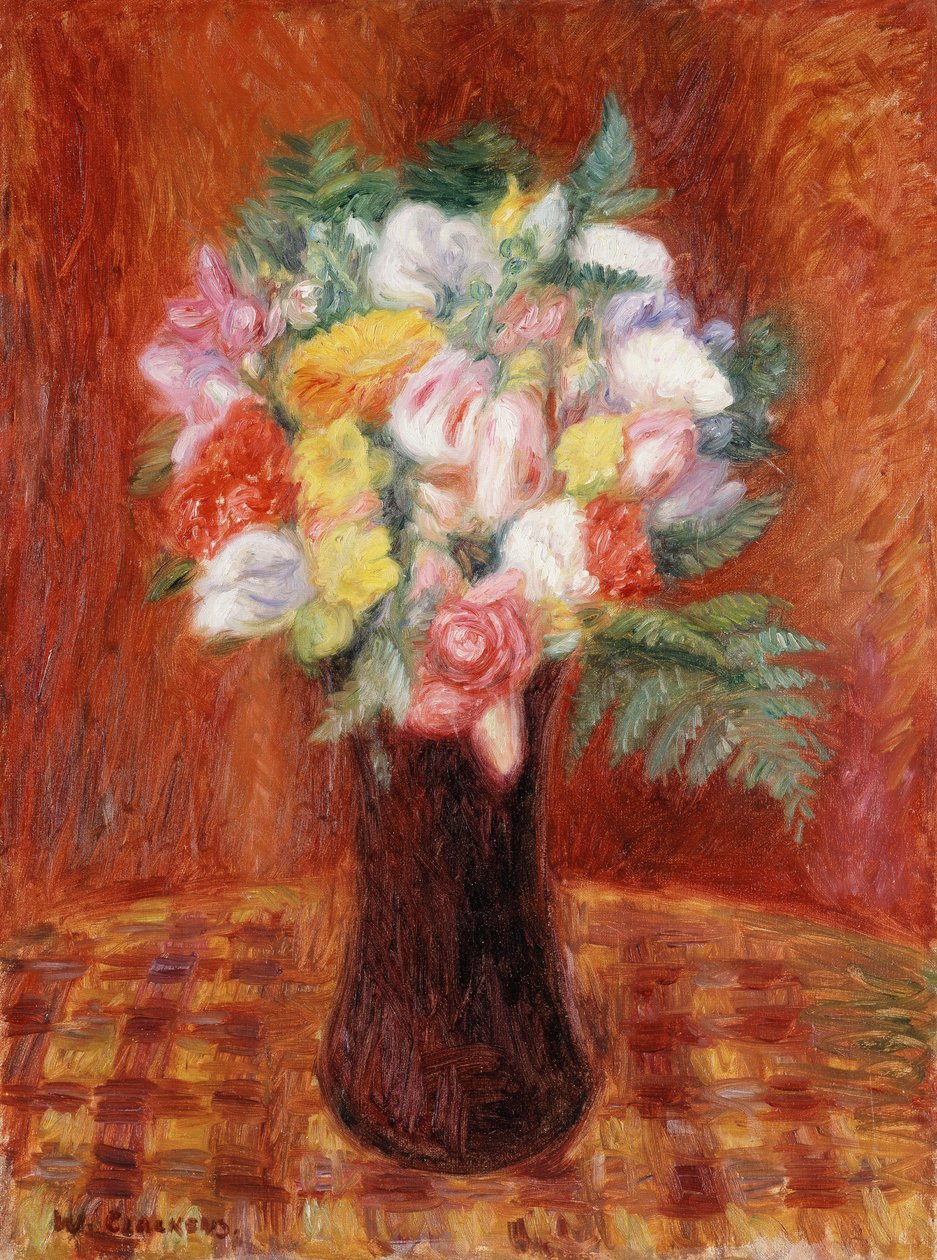 Buket i lilla vase af William James Glackens