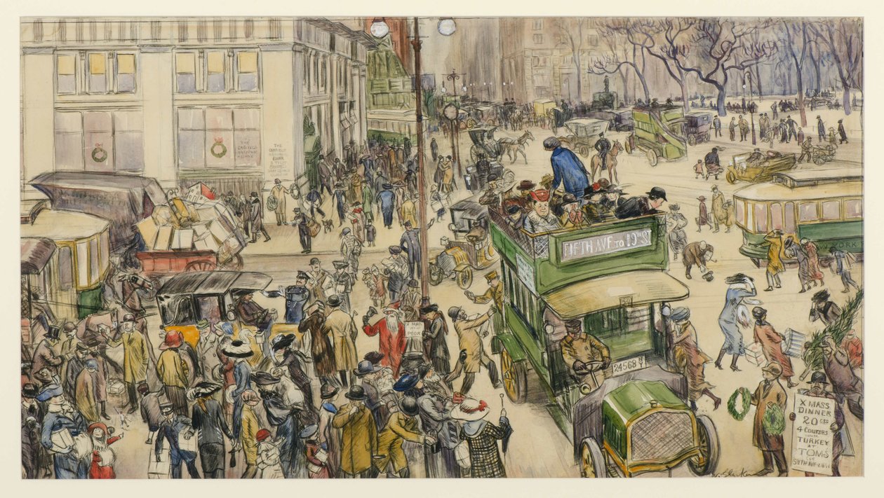 Christmas Shoppers, Madison Square, 1912 af William James Glackens