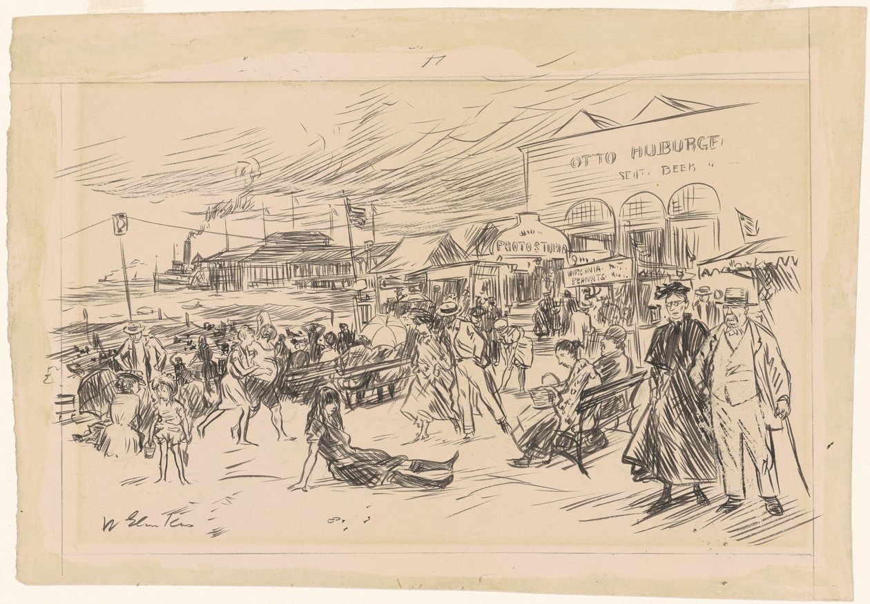 Coney Island Boardwalk af William James Glackens