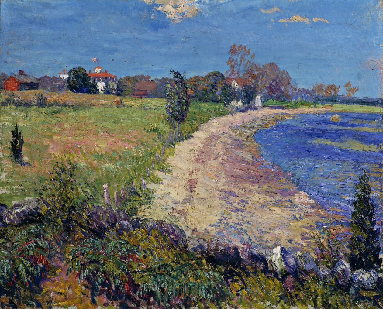Curving Beach, New England af William James Glackens