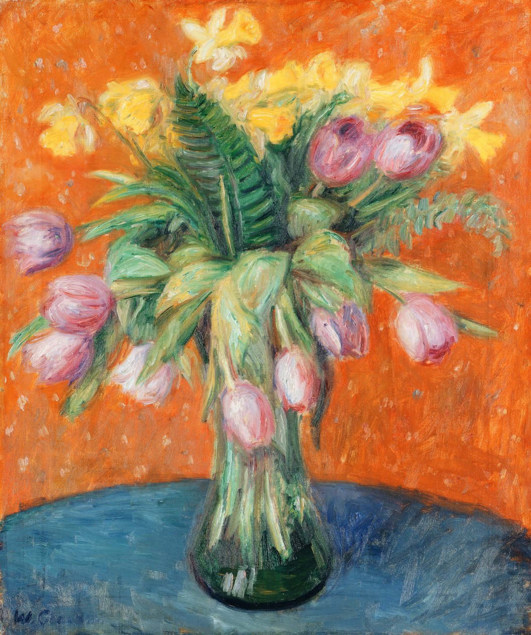 Lavendel tulipaner og jonquils af William James Glackens