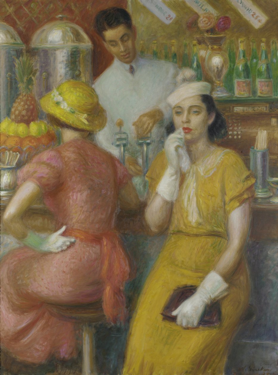 Sodavandsfontænen, 1935 af William James Glackens