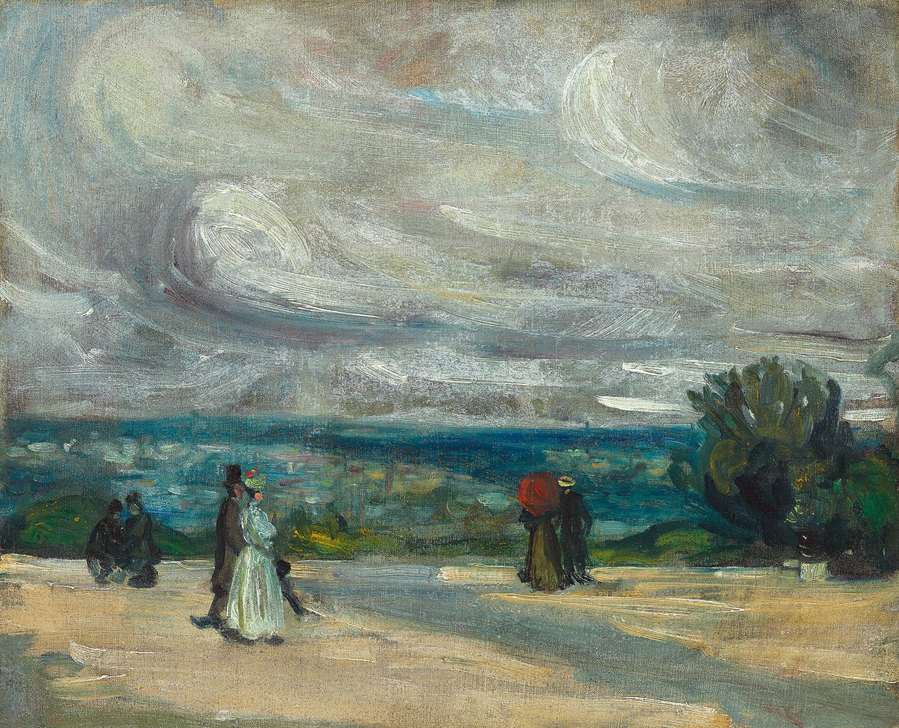 The Terrace (olie på lærred) af William James Glackens