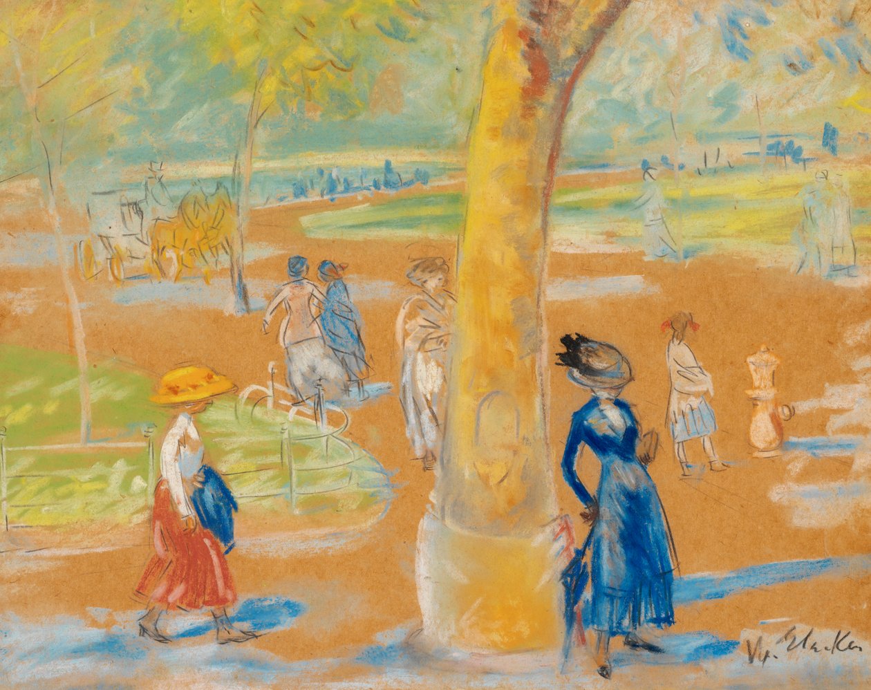Kvinde med paraply, Washington Square af William James Glackens