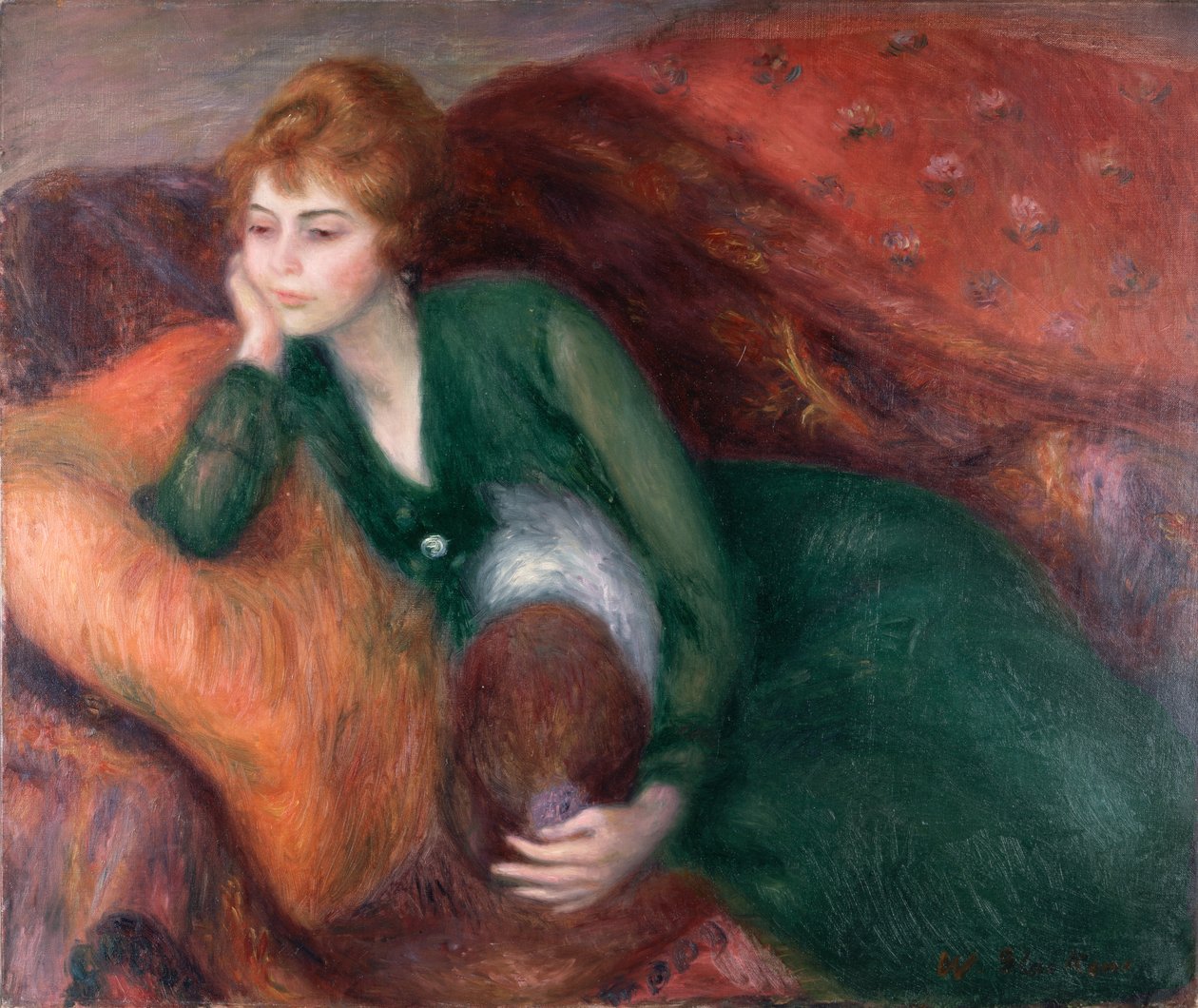 Ung kvinde i grønt, ca. 1915 (olie på lærred) af William James Glackens