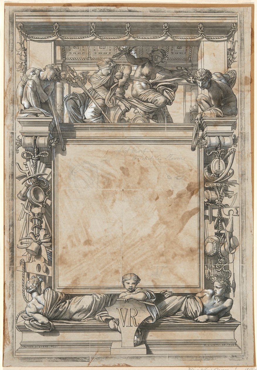 Design til Honorable Mention Award-certifikatet fra London International Exhibition of 1862 af William James Linton
