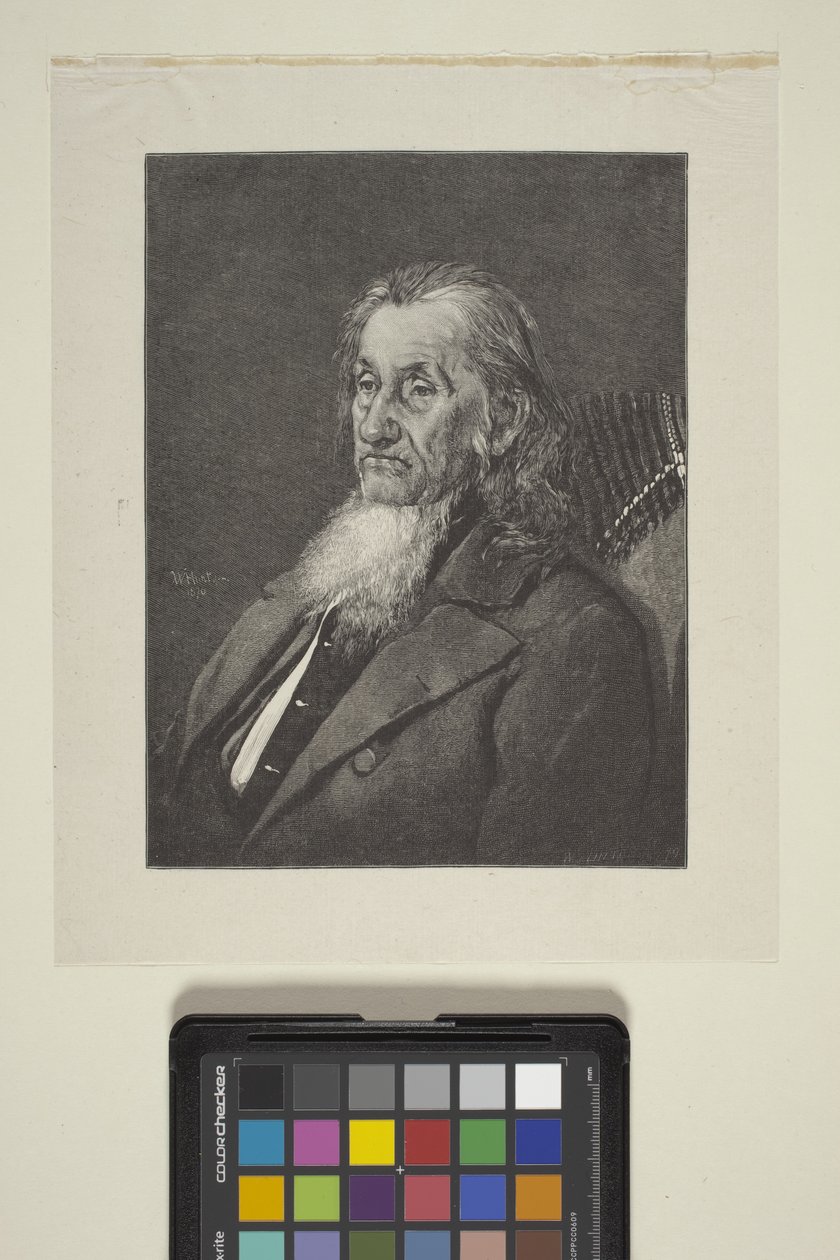 Portræt af Allan Wardner (blæk, pen, blyant) af William James Linton