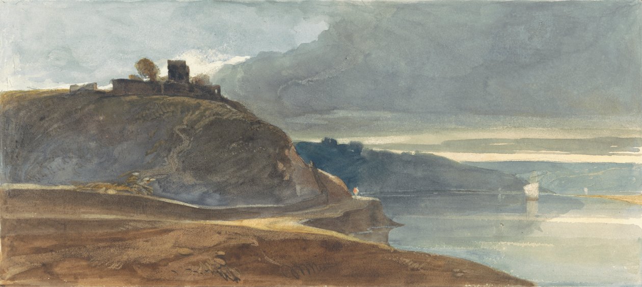 Et slot over en flodmunding af William James Muller