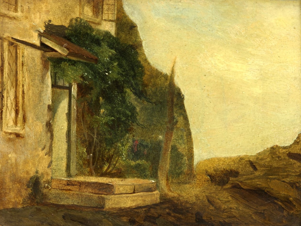 En hyttedøråbning (olie på panel) af William James Muller