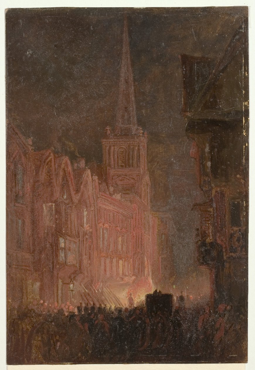 Bristol Riots: Tropper marcherer op ad Corn Street af William James Muller