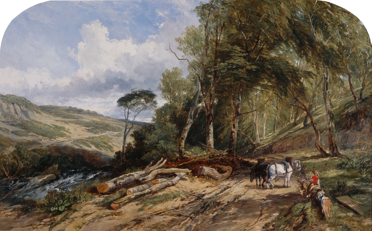 Puutavaran kuljetus (öljy kankaalle) af William James Muller
