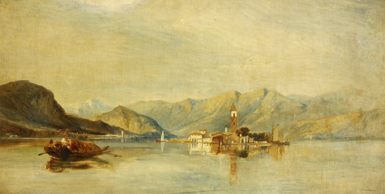 Lago Maggiore og Isola Bella (olie på lærred) af William James Muller