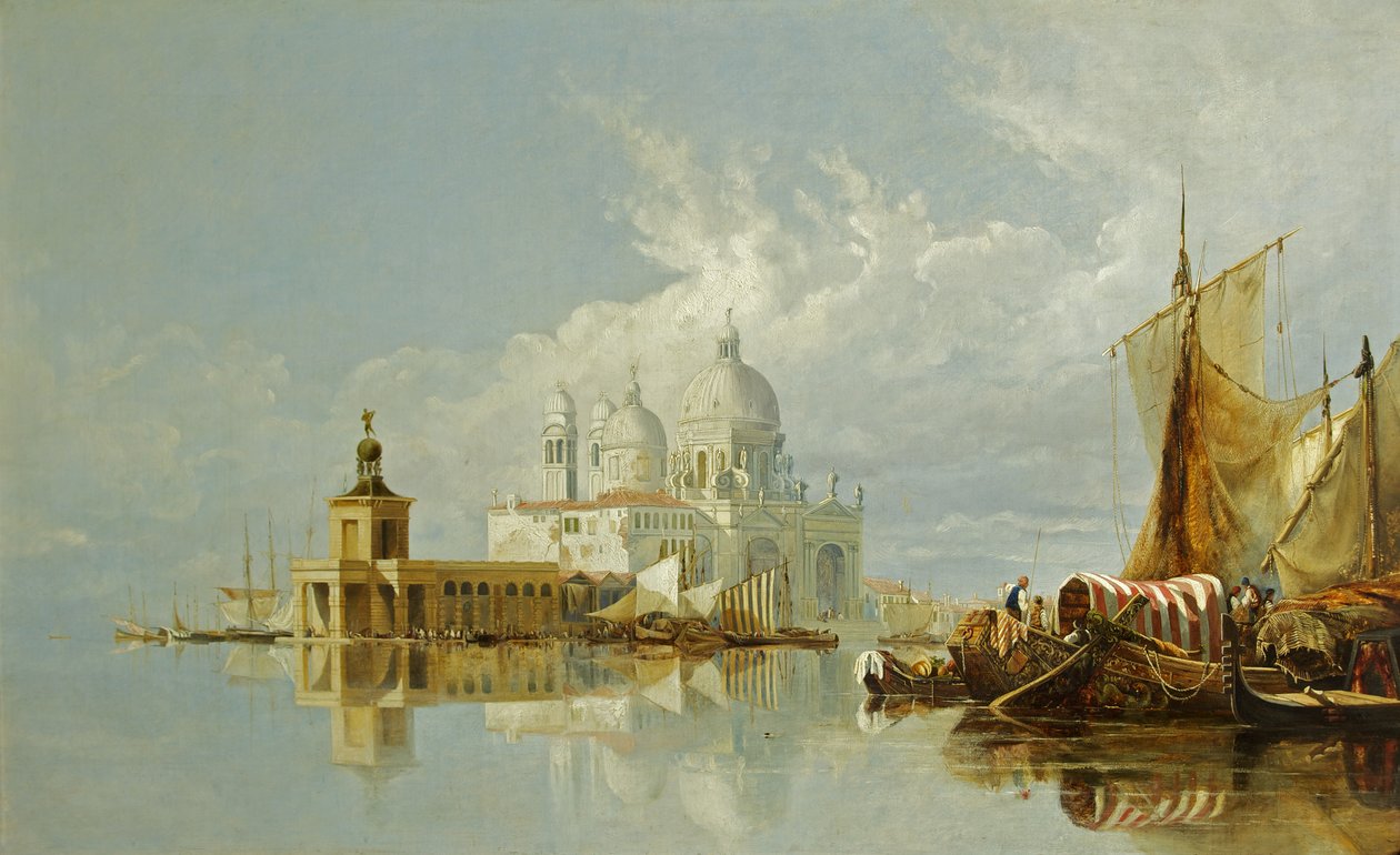 Santa Maria della Salute, Venedig, Italien (olie på lærred) af William James Muller