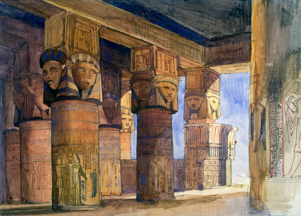 Denderah-templet, Øvre Egypten, 1839 af William James Muller