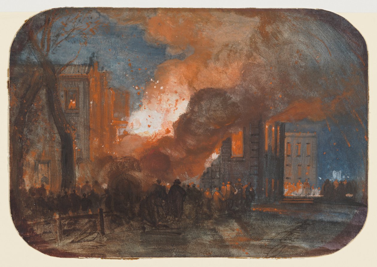 Branden i Mansion House, Queen Square, Bristol af William James Muller