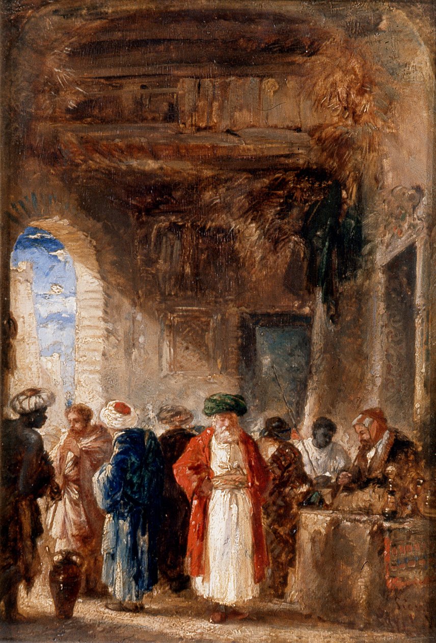 Opiumsælgeren (olie på panel) af William James Muller