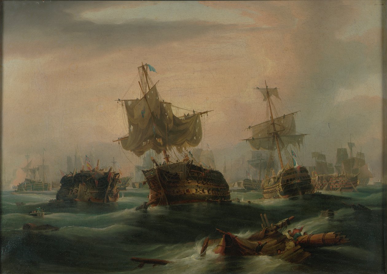 Slaget ved Trafalgar, 21. oktober 1805: "The Close of the Action", ca. 1837 (olie på lærred) af William John Huggins