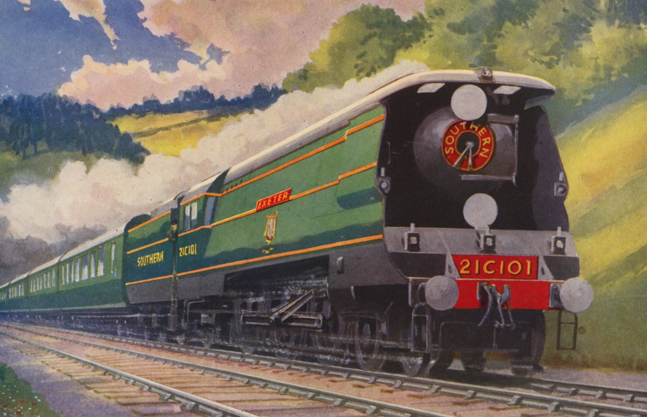 En Southern Railway Main Line Express (farvelitografi) af William John Patton McDowell