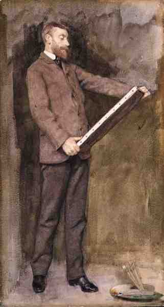 Portræt af Norman Garstin (1847-1926) ca. 1882 (akvarel på papir) af William John Wainwright