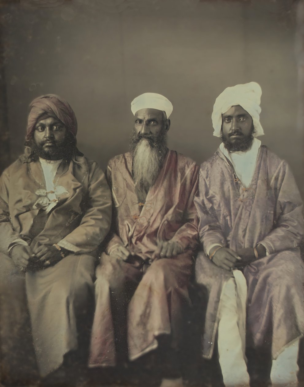 Uden titel portræt af tre siddende mænd iført turban, 1853. af William Johnson