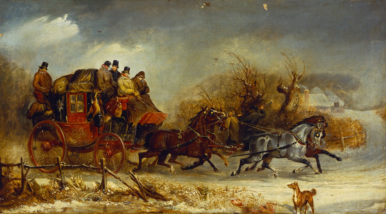 Coachingscene - Gennem de fire årstider: Vinter af William Joseph Shayer
