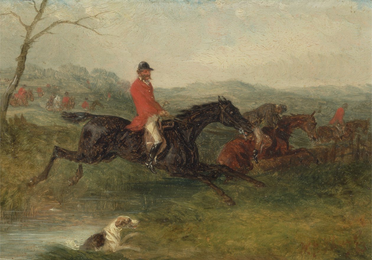 Rævejagt: Rydning af en bæk (olie på møllebræt) af William Joseph Shayer