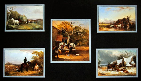The Farming Seasons, sæt på fem (olie ombord) af William Joseph Shayer
