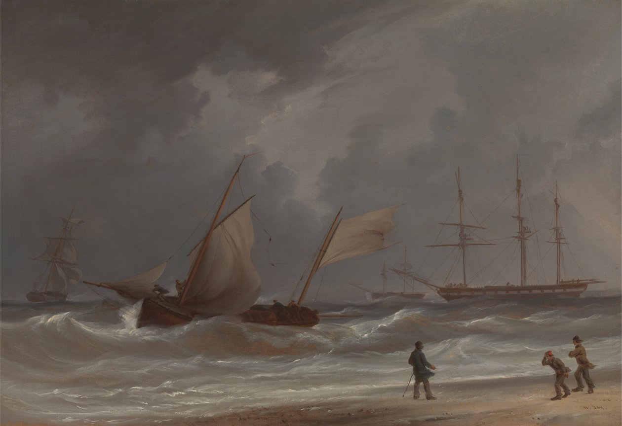 En Lugger kører i land i kuling af William Joy