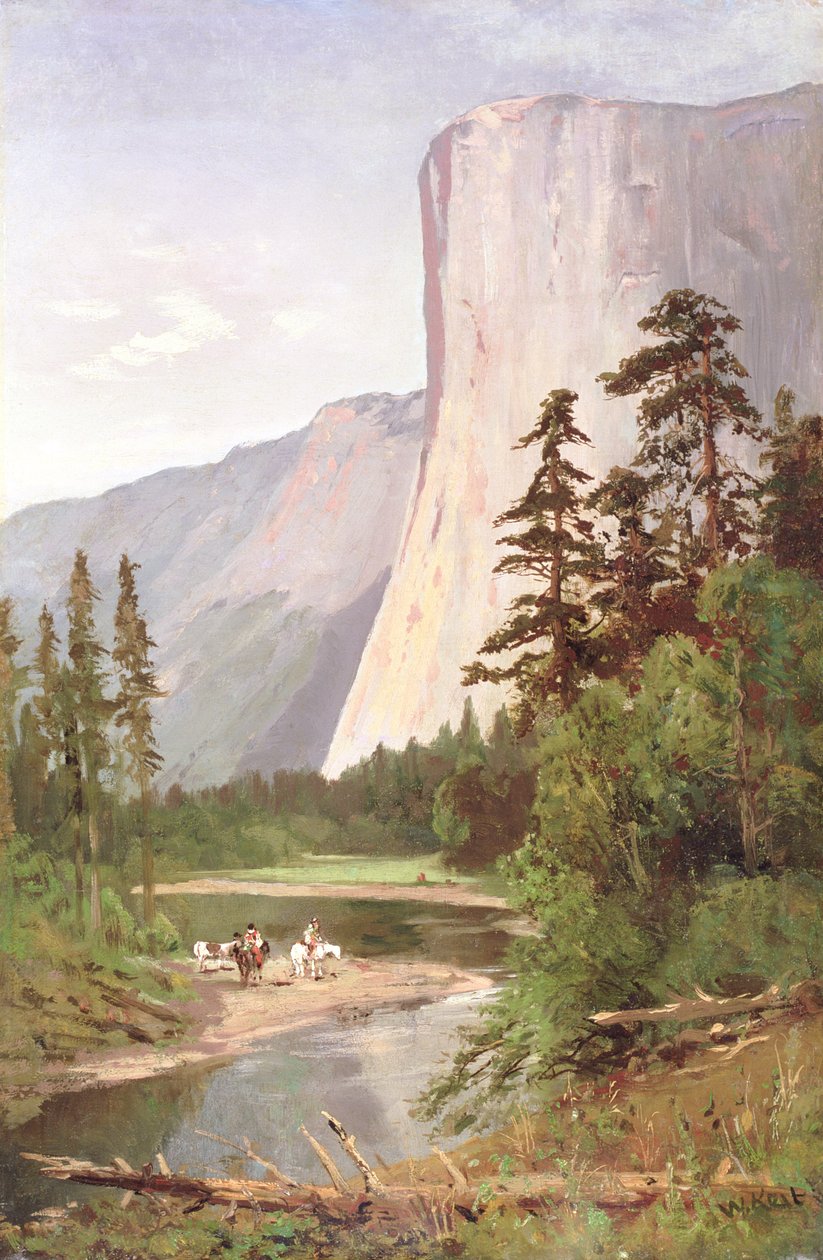El Capitan, Yosemite Valley af William Keith