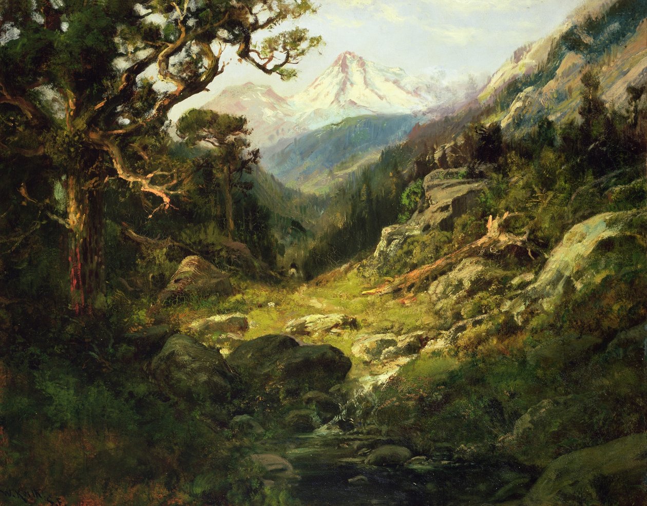 Landskab med Mount Shasta af William Keith