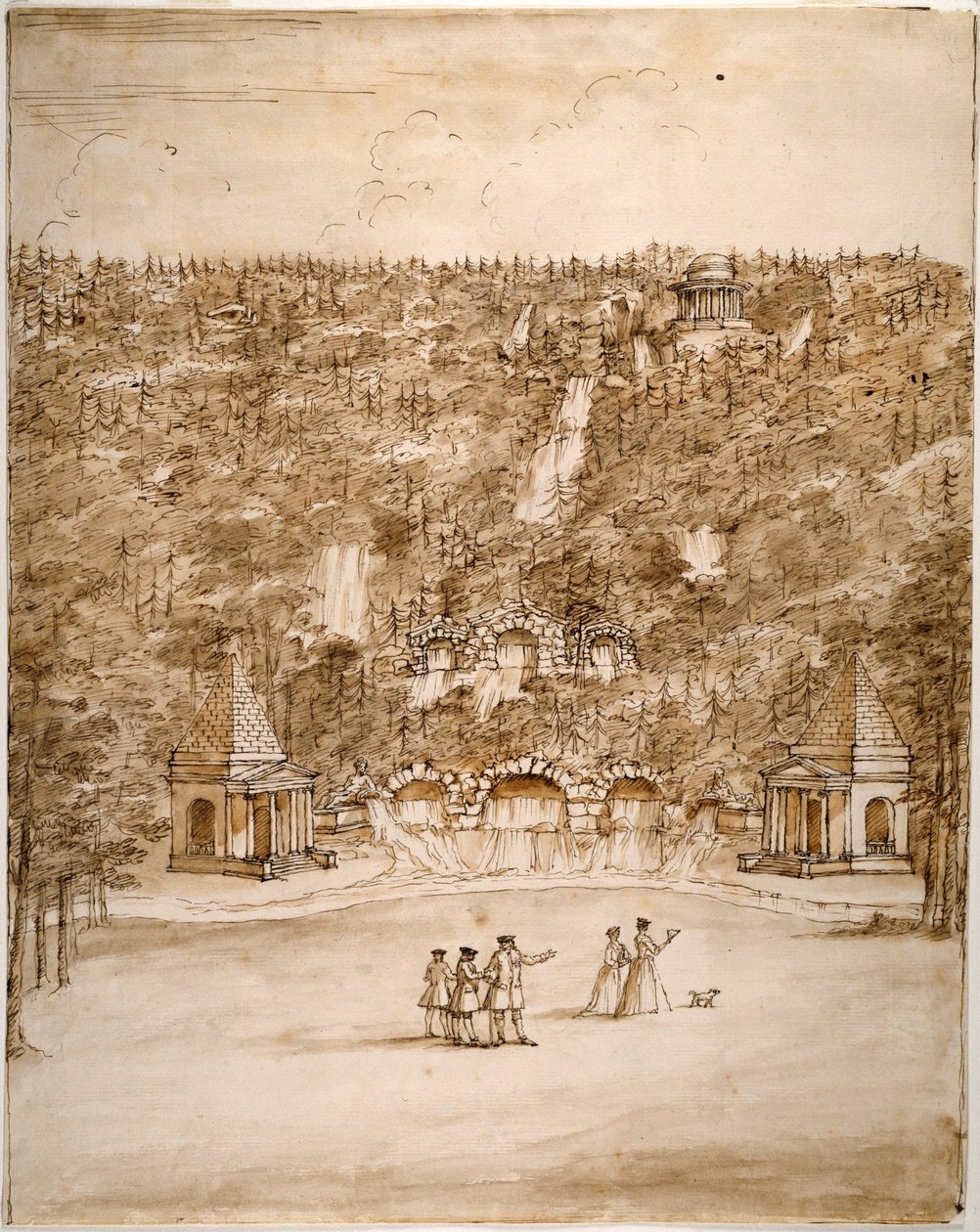 Chatsworth: design til en Cascade, begyndelsen af 1740