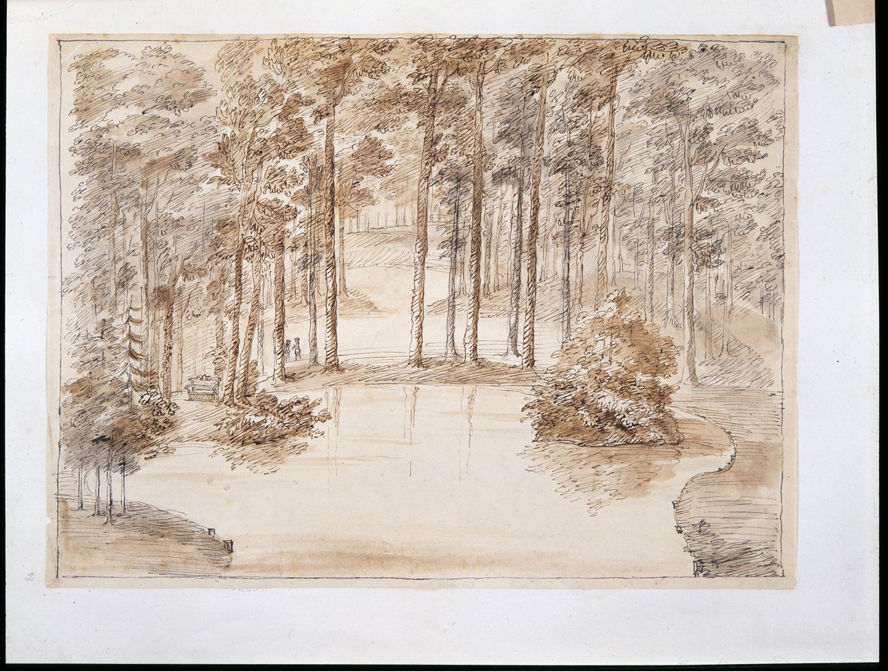 Chiswick, design til fremstilling af en vand skovhave (pen & blæk og vask over blyant) af William Kent