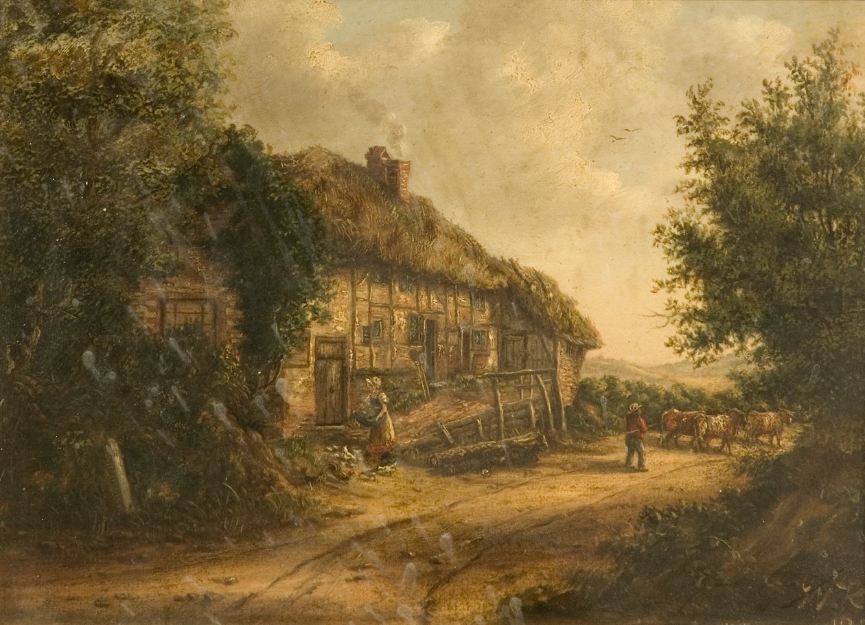 Hytter i Petersfield Hampshire, 1839 af William Kidd