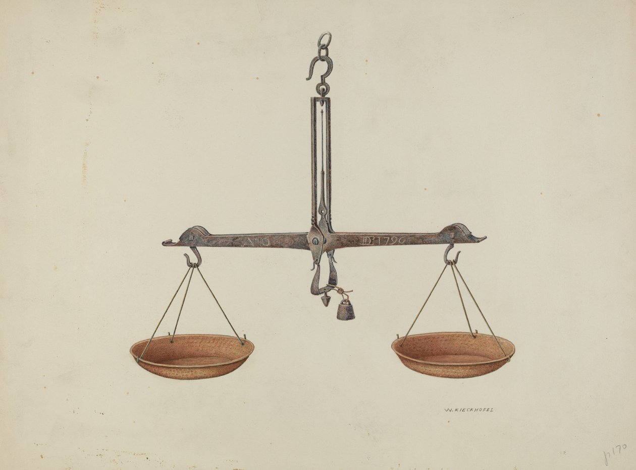 Vægtvægte, ca. 1940. af William Kieckhofel