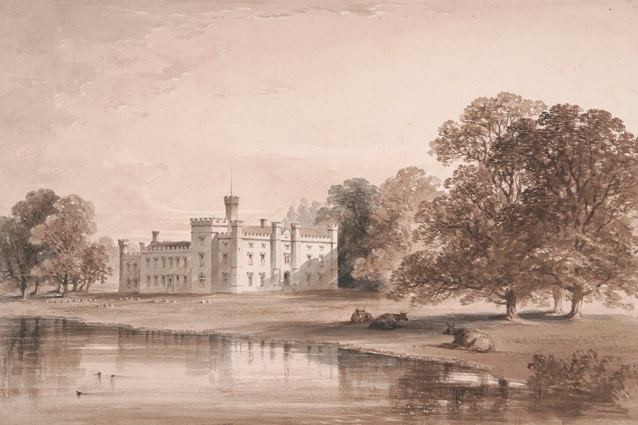 Chiddingstone Place, udsigt fra søen af William Knight