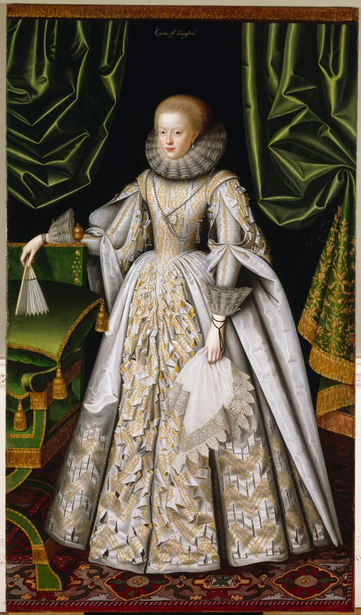 Anne Cecil, grevinde af Stamford ca. 1615 (olie på lærred) af William Larkin