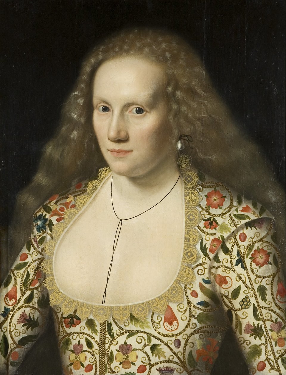 Portræt af en ukendt dame, ca. 1615 (olie på panel) af William Larkin