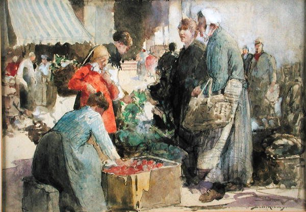 Et Picardie-marked (akvarel, gouache og blyant på papir) af William Lee Hankey