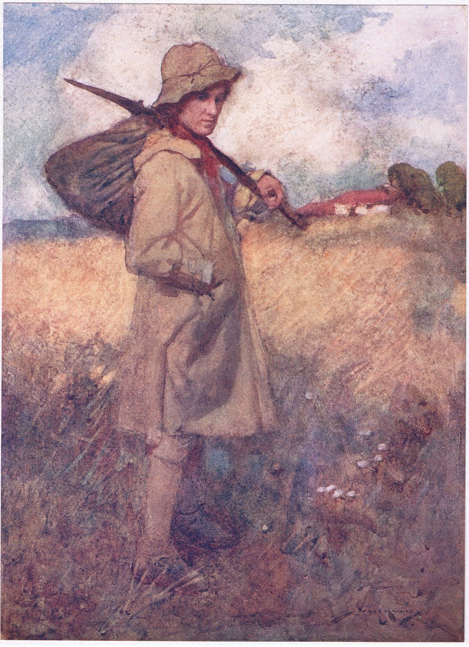 Der var en tid, før Englands sorg begyndte, da hver bakke af jorden bevarede sin mand (farve litho) af William Lee Hankey