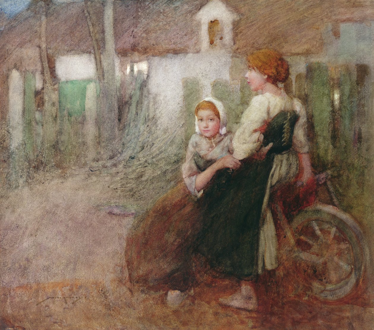 Aftenlys (akvarel på papir) af William Lee Hankey