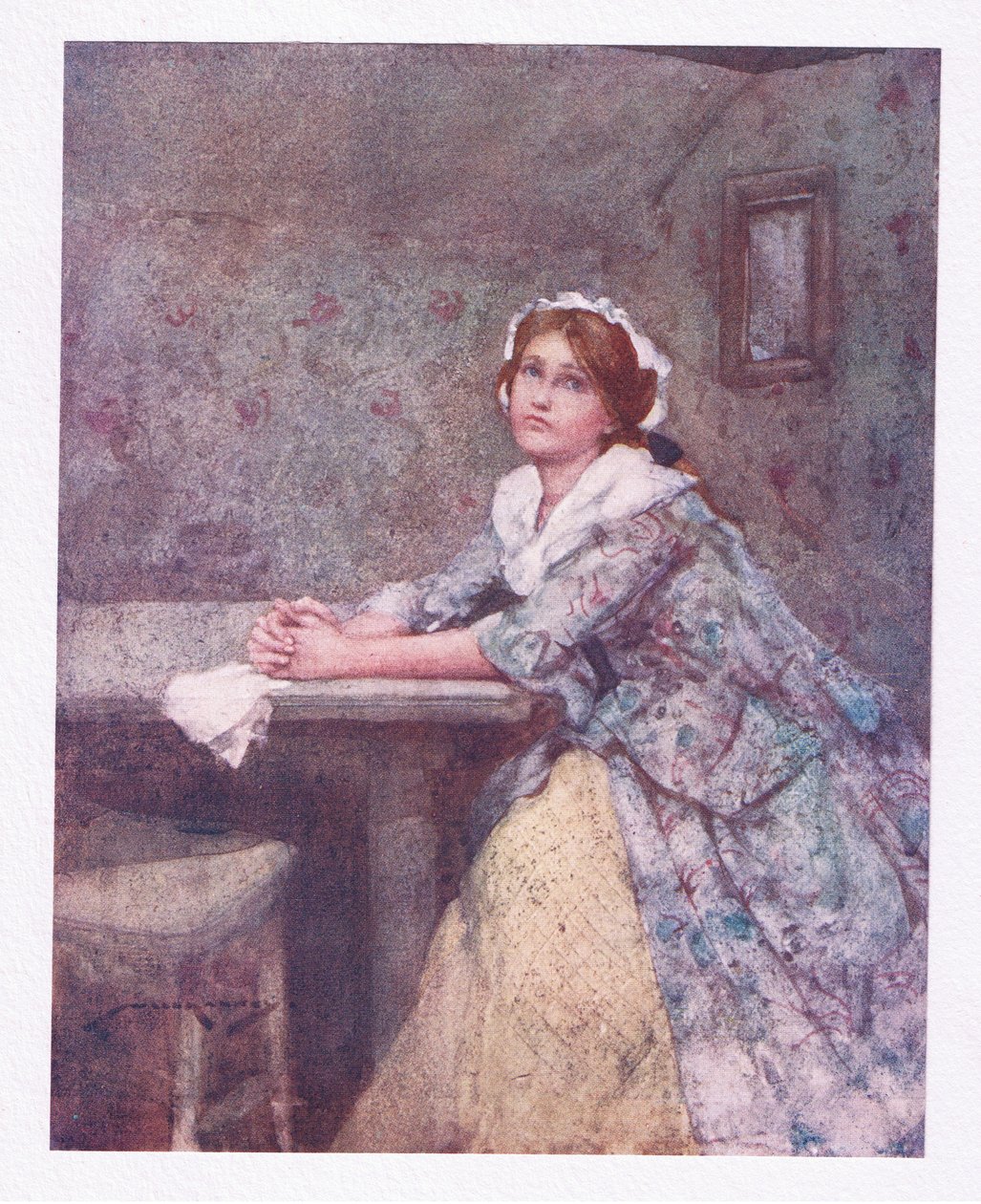 Hans dejlige datter, smukkere i sine tårer (farve litho) af William Lee Hankey